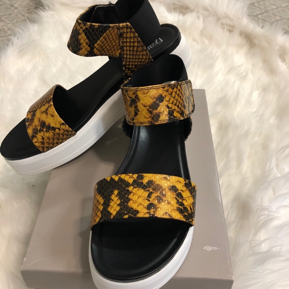 Franco Sarto Snakeskin Elastic Back Sandals